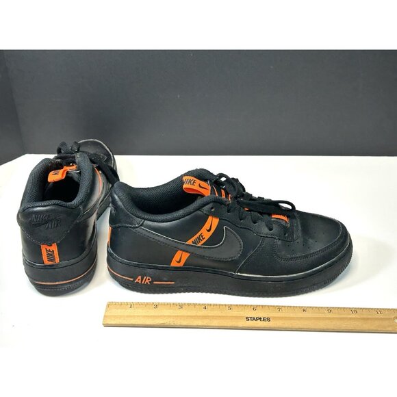 Nike Air Force 1 Low LV8 KSA CT4683-001 Kids US 7Y Shoes Black Leather Sneakers - Picture 7 of 16